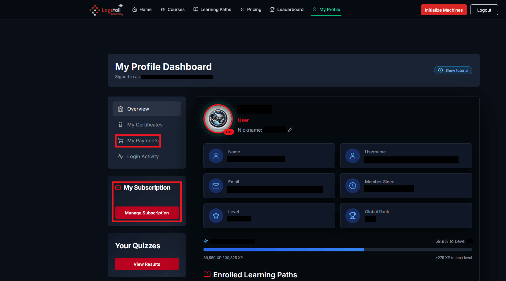 Profile Subscription Plan
