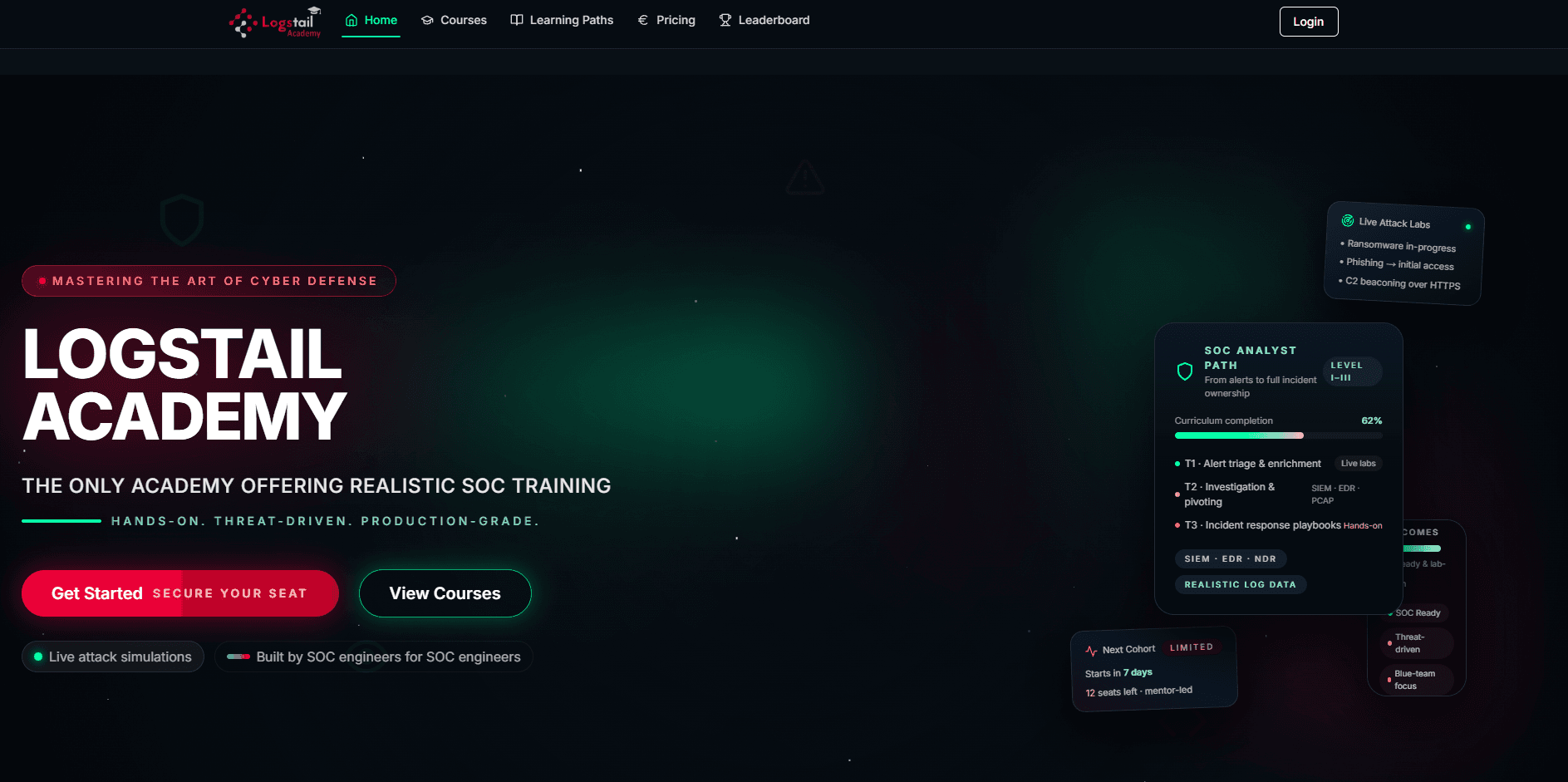 Logstail Academy homepage