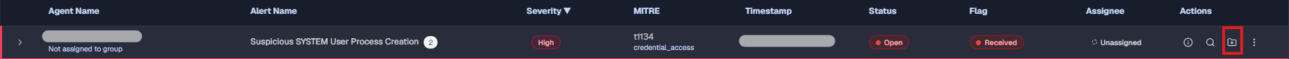 Create case from alert