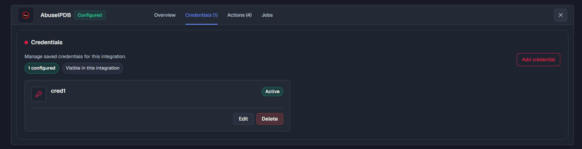 Credentials Tab