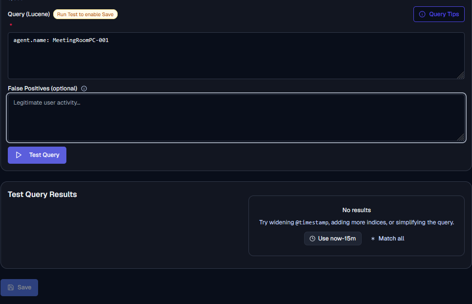 Monitor query testing